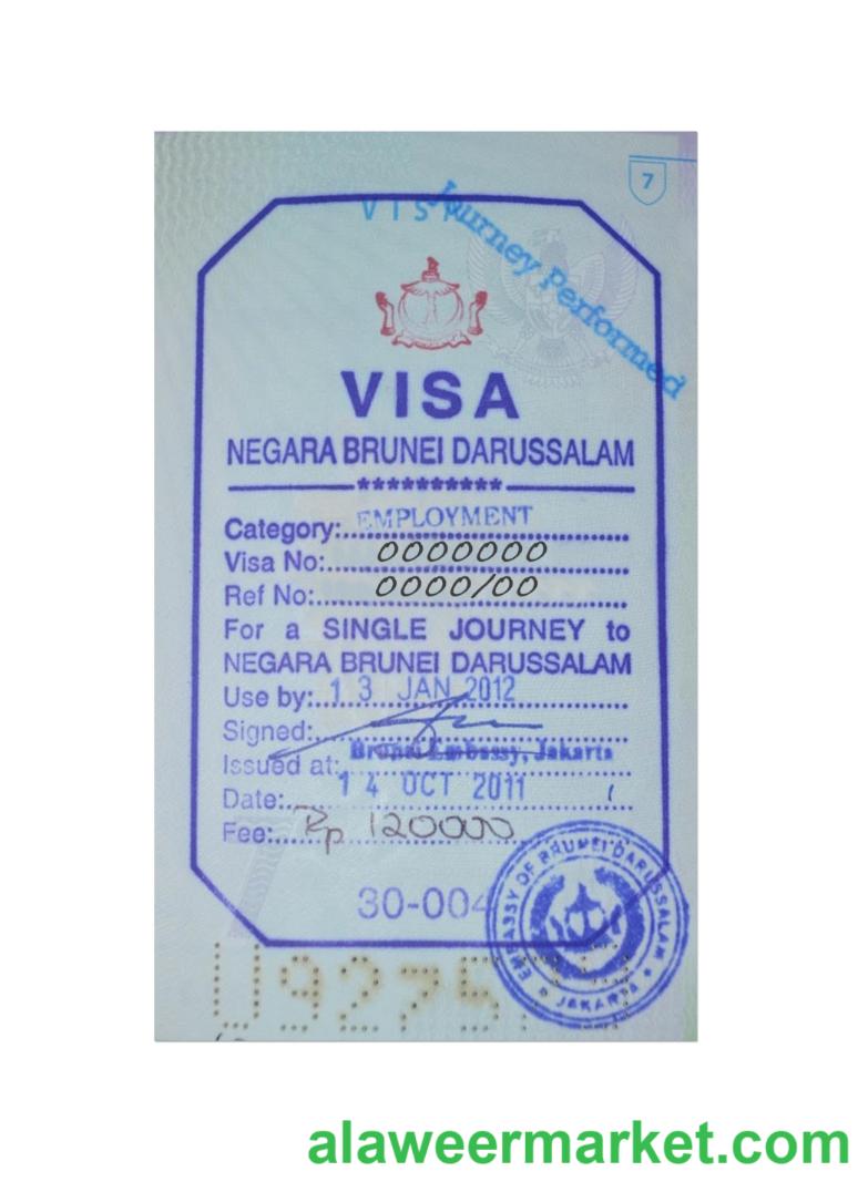 BRUNEI stamp visa
